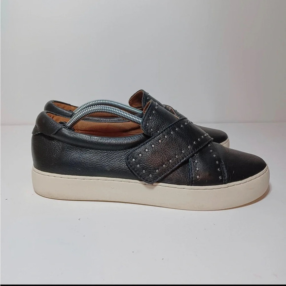 Frye NINA Leather Slip-on Studded Sneaker Black Women's Size 9M - Picture 1 of 10